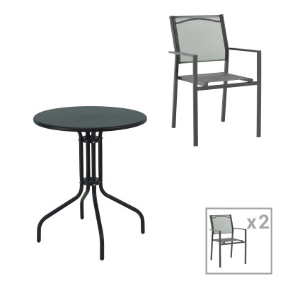 Τραπεζαρία Vergo-Confidence σετ 3τεμ pakoworld μέταλλο σε μαύρη απόχρωση Φ60x70εκ Τραπεζαρία Vergo-Confidence σετ 3τεμ pakoworld μέταλλο σε μαύρη απόχρωση Φ60x70εκ