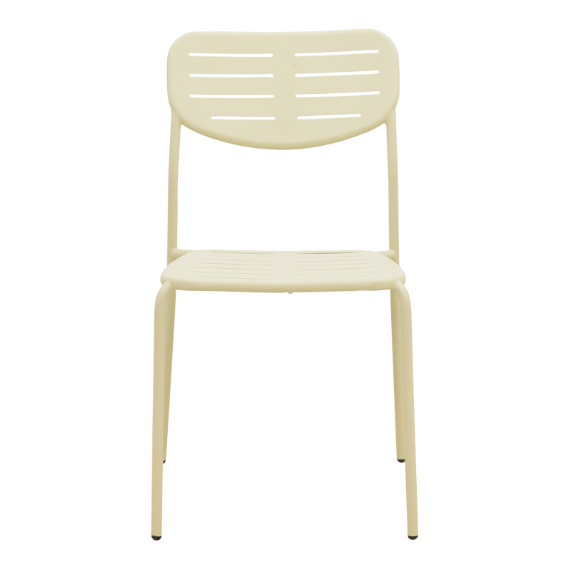 Καρέκλα Deraby pakoworld στοιβαζόμενη κρεμ μέταλλο 52.5x45.5x83εκ