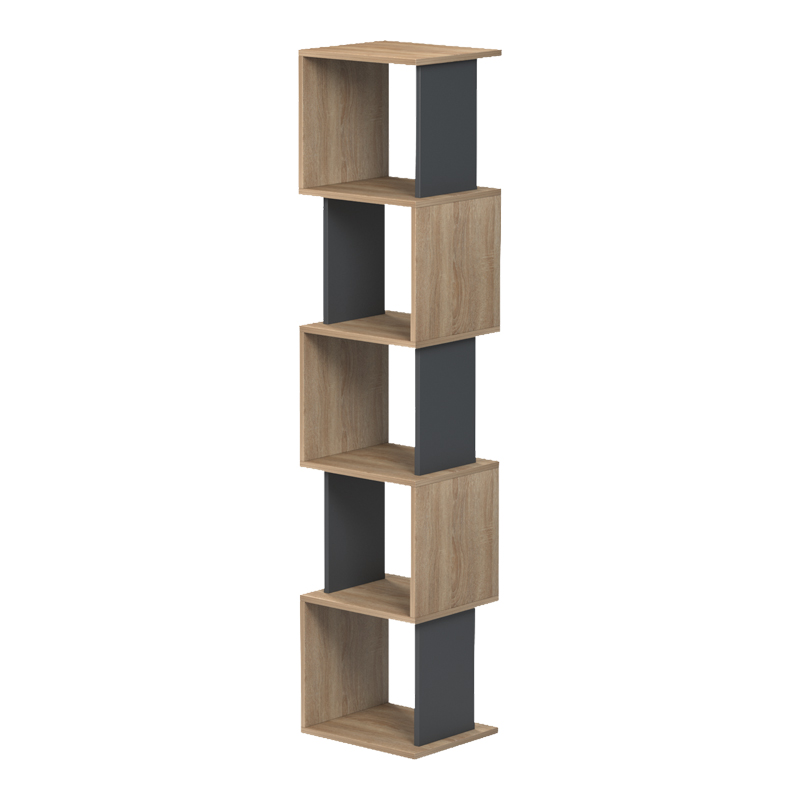 Βιβλιοθήκη Cubik pakoworld sonoma- ανθρακί 35x30x161εκ