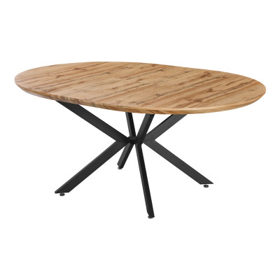 Τραπέζι επεκτεινόμενο Edina pakoworld mdf σε sonoma απόχρωση με μαύρα μεταλλικά πόδια 130-170x130x75εκ Τραπέζι επεκτεινόμενο Edina pakoworld mdf σε sonoma απόχρωση με μαύρα μεταλλικά πόδια 130-170x130x75εκ