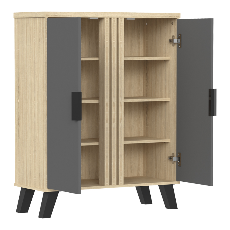 Παπουτσοθήκη-ντουλάπι Shoby pakoworld ανθρακί-sonoma 70.5x30x91εκ