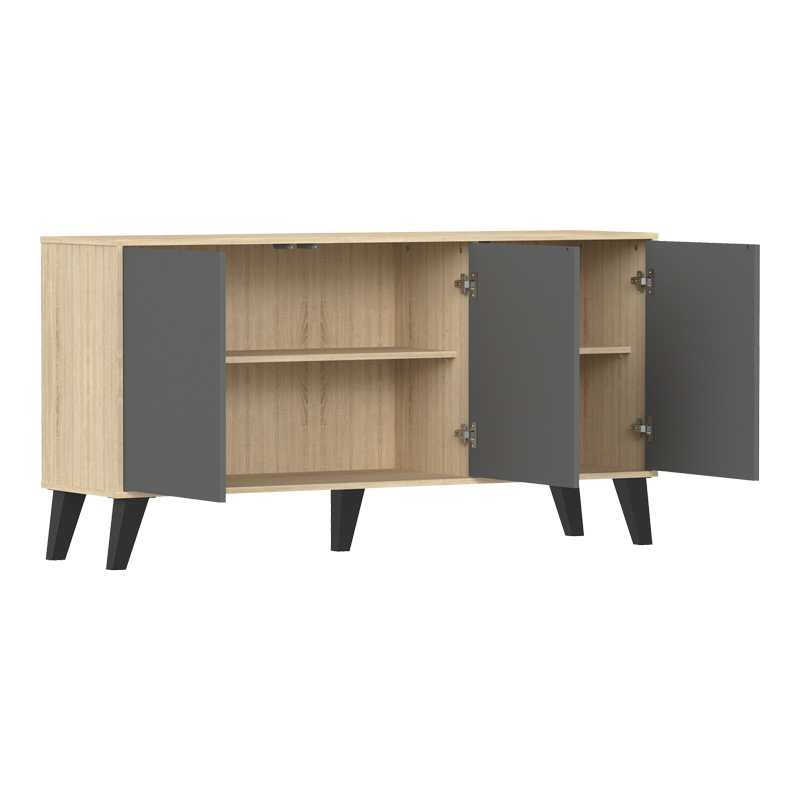 Μπουφές Billie pakoworld sonoma-ανθρακί149x40x77εκ