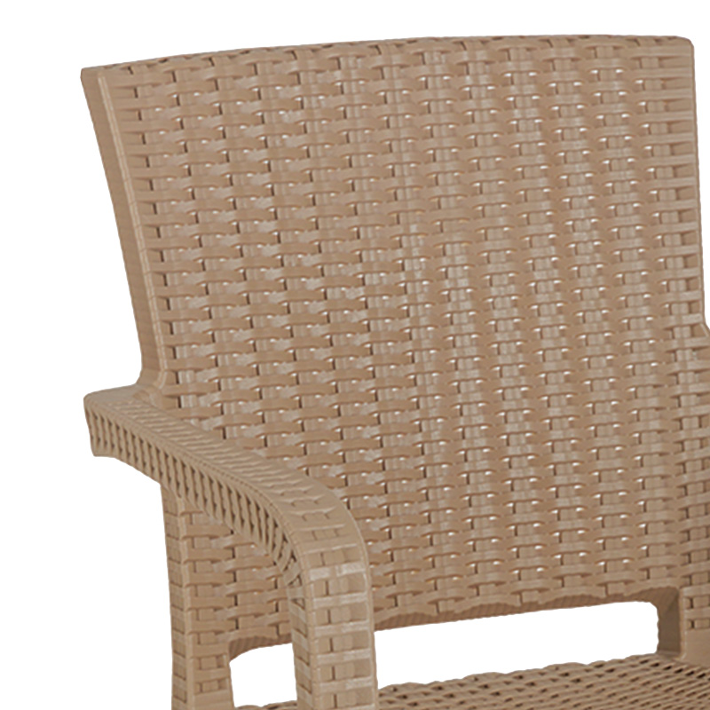 Τραπεζαρία Icon-Halcyon pakoworld σετ 5τεμ PP σε cappuccino απόχρωση