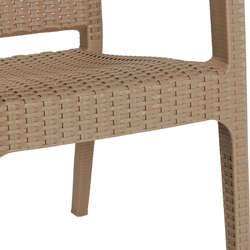 Τραπεζαρία Icon-Halcyon pakoworld σετ 5τεμ PP σε cappuccino απόχρωση