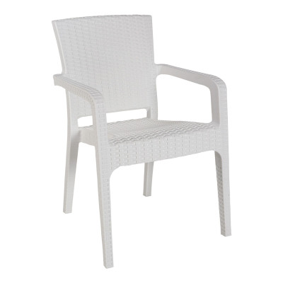 Τραπεζαρία Icon-Halcyon pakoworld σετ 5τεμ PP σε λευκή απόχρωση