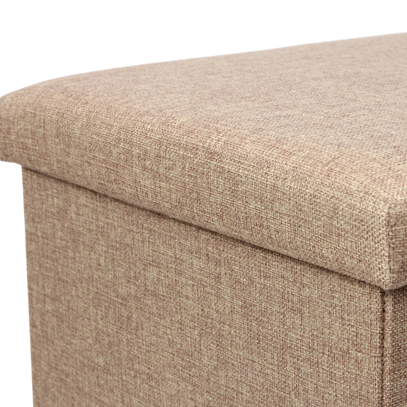 Σκαμπό-μπαούλο Greatness pakoworld ύφασμα μπεζ-καφέ 76x38x38εκ