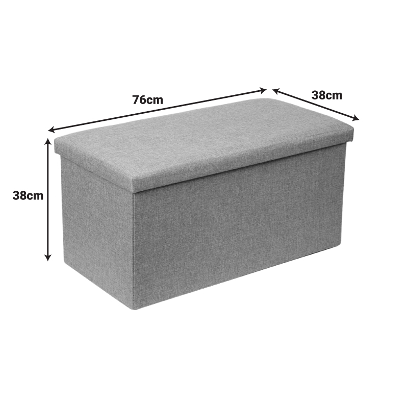 Σκαμπό-μπαούλο Greatness pakoworld ύφασμα μπεζ-καφέ 76x38x38εκ