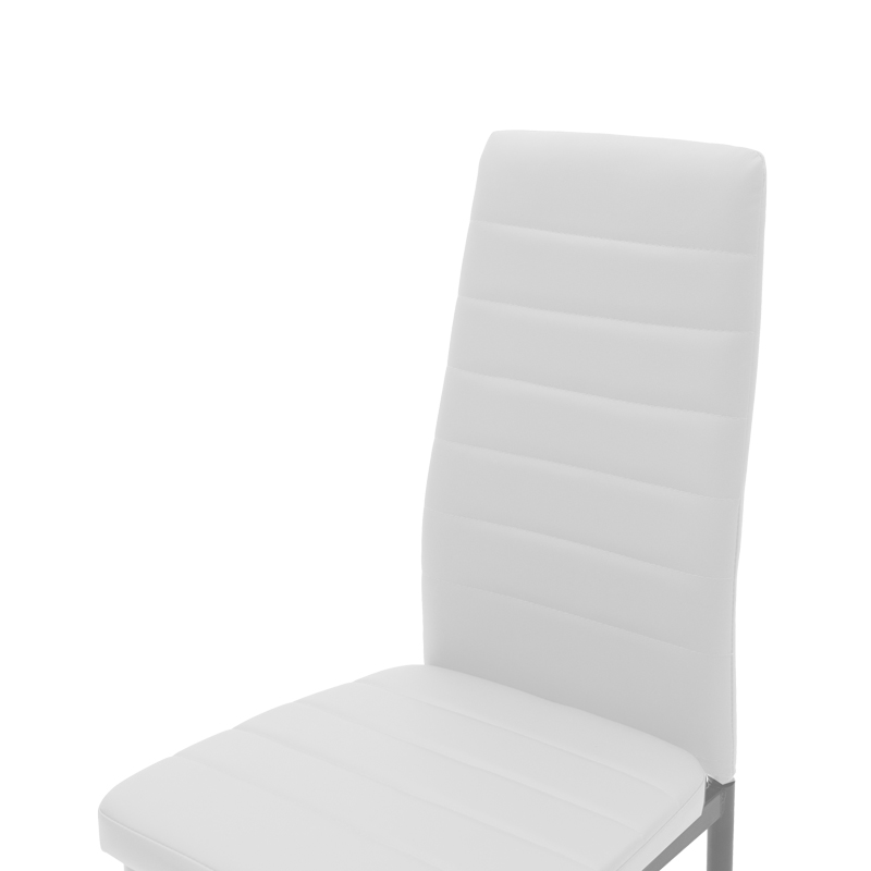 Καρέκλα Parker pakoworld μέταλλο-PU λευκό-ανθρακί πόδι 42x48x98εκ