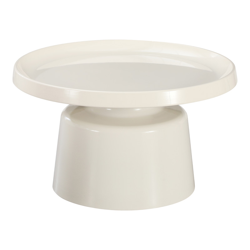 Τραπέζι σαλονιού Ginoze pakoworld μέταλλο σε λευκή απόχρωση Φ70x41εκ