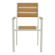 Πολυθρόνα Breze pakoworld στοιβαζόμενη plywood σε φυσική-αλουμίνιο σε λευκή απόχρωση 57.5x60x88εκ