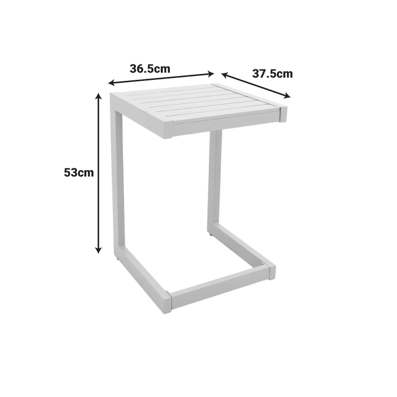Τραπεζι Aether pakoworld αλουμίνιο σε ανθρακί απόχρωση 37.5x36.5x53εκ