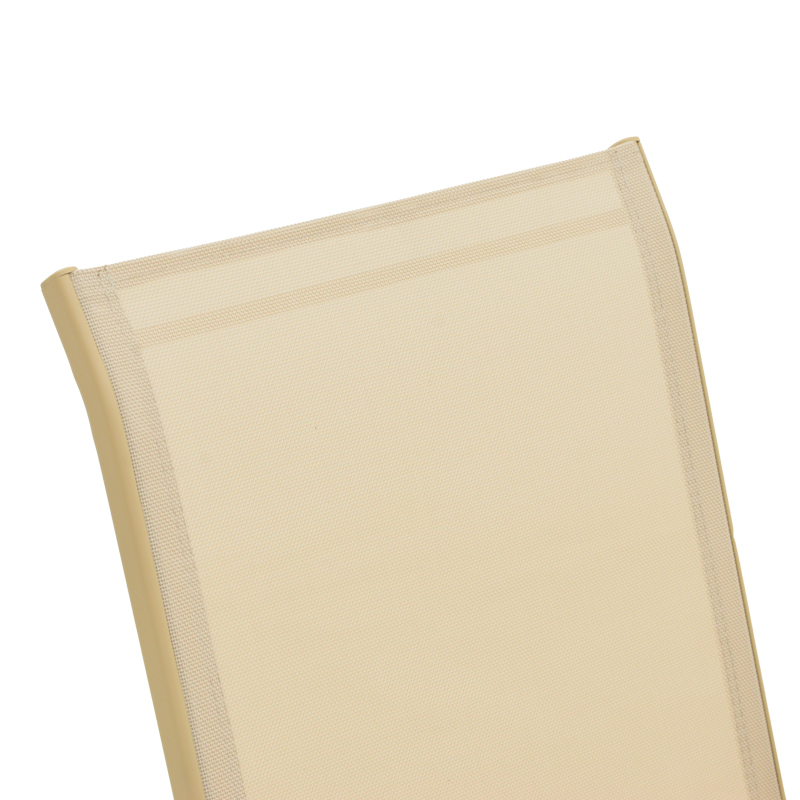 Πολυθρόνα Azelie pakoworld στοιβαζόμενη αλουμίνιο σε cappuccino- textilene σαμπανί 56x75x88εκ