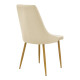 Καρέκλα Azori pakoworld μπεζ βελούδο με πόδι μετάλλου σε φυσική απόχρωση 49x55x85εκ