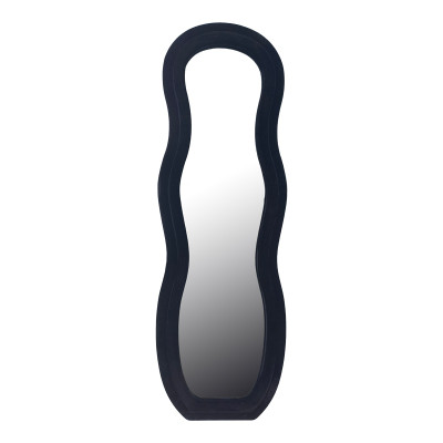 Καθρέπτης Glinde Inart βελούδο σε μαύρη απόχρωση 50x3.3x150εκ