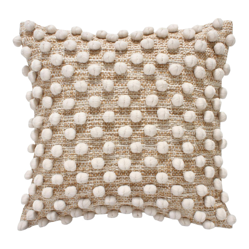 Μαξιλάρι Finne Inart βαμβακερό σε μπεζ απόχρωση 45x45εκ