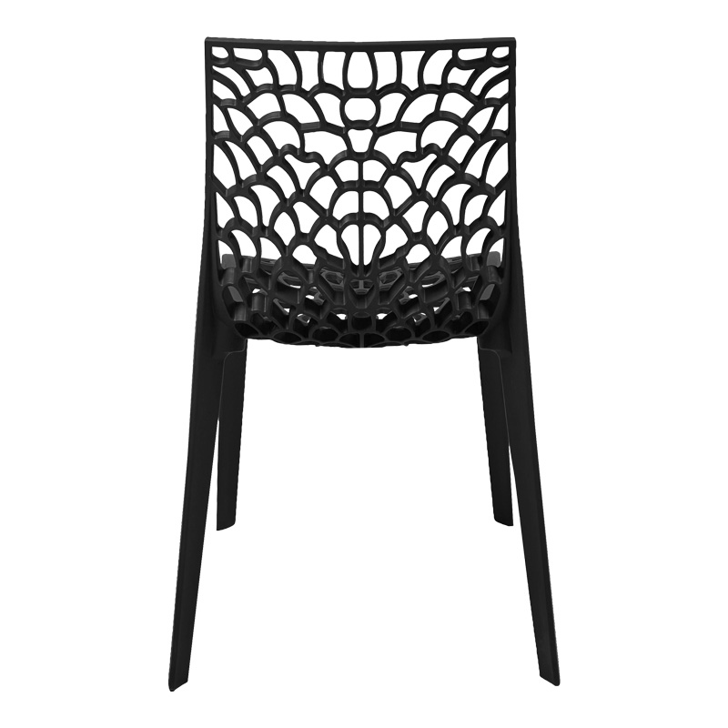 Καρέκλα στοιβαζόμενη Hush pakoworld pp σε μαύρη απόχρωση 41x53x80.5εκ