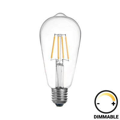 Λαμπτήρας LED ST64 Bulb pakoworld dimmable 8W E27 2700K clear