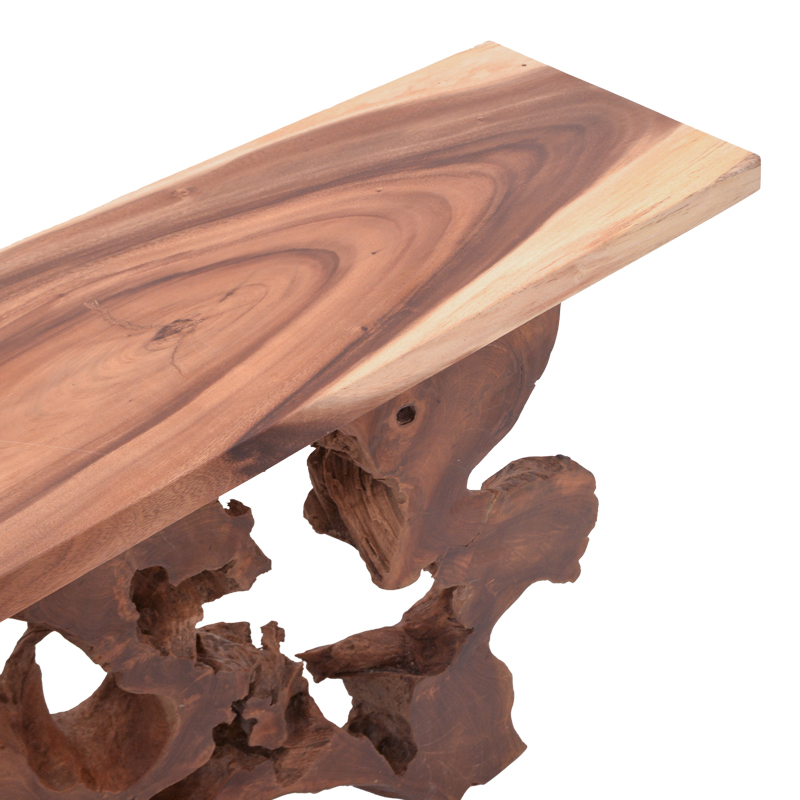 Κονσόλα Jako Inart teak ξύλο σε φυσική απόχρωση 120x40x80εκ