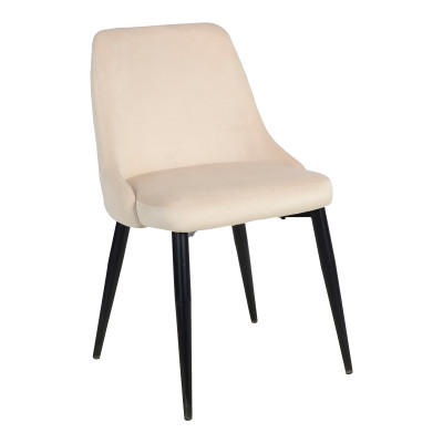 Καρέκλα Zedna pakoworld μπεζ βελούδο με μαύρα μεταλλικά πόδια 51x58x84εκ Καρέκλα Zedna pakoworld μπεζ βελούδο με μαύρα μεταλλικά πόδια 51x58x84εκ