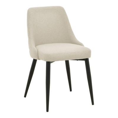 Καρέκλα Zedna pakoworld μπεζ ύφασμα με μαύρα μεταλλικά πόδια 51x58x84εκ