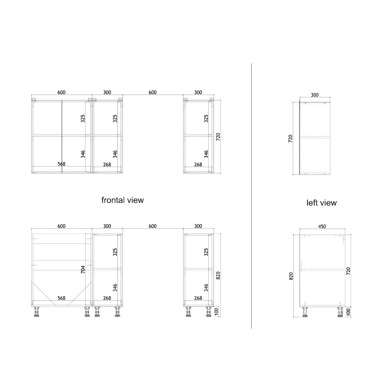 Σύνθεση κουζίνας Festa II pakoworld μελαμίνη σε sonoma απόχρωση και πάγκο σε ανοιχτό γκρι 120x60x85εκ