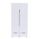 Ντουλάπα δίφυλλη Afina pakoworld mdf σε λευκή glossy απόχρωση 100x57x213εκ