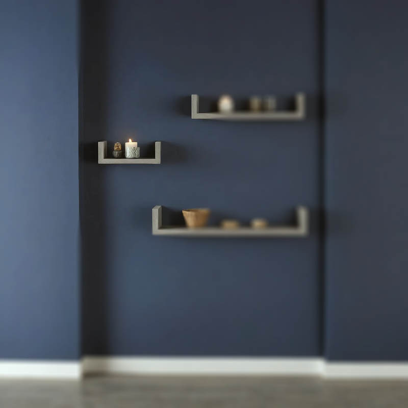 Ραφιέρα τοίχου Derva pakoworld σε cement γκρι απόχρωση 30x15x10cm