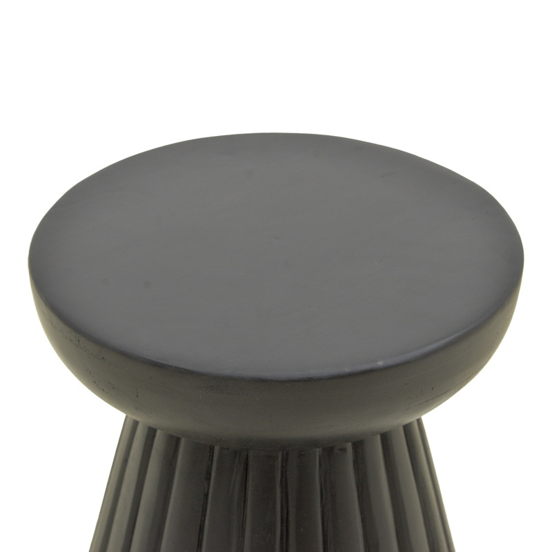 Βοηθητικό τραπέζι Nemira pakoworld μασίφ μάνγκο ξύλο μαύρο Φ30x35εκ