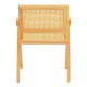Πολυθρόνα Winslow pakoworld rubberwood-rattan σε φυσική απόχρωση 51x54x80εκ