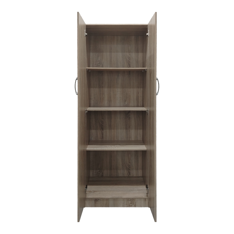 Ντουλάπα δίφυλλη Athos pakoworld σε sonoma απόχρωση 60x42x180εκ