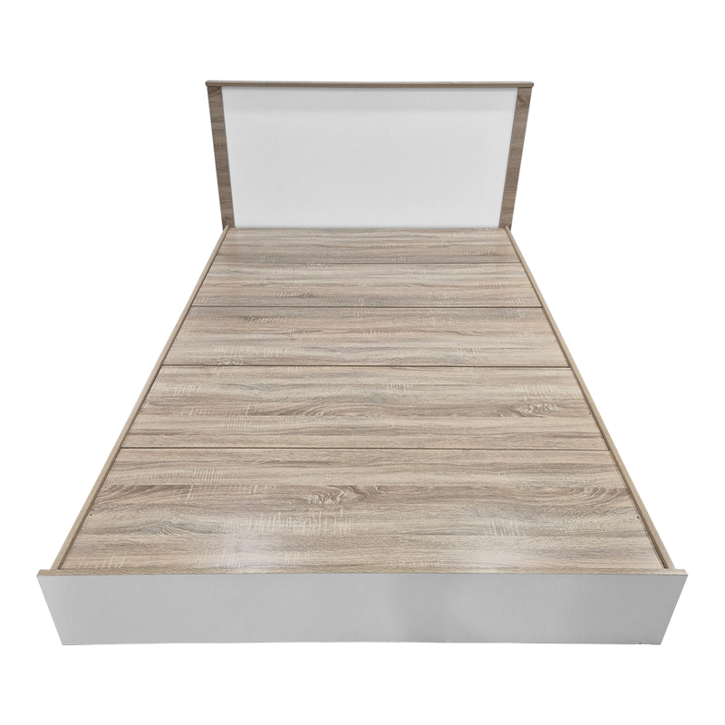 Κρεβάτι Athos pakoworld σε sonoma-λευκή απόχρωση 140x200εκ