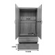 Ντουλάπα εξάφυλλη με συρτάρια Athos pakoworld λευκή 240x42x180εκ