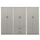 Ντουλάπα εξάφυλλη Athos I pakoworld λευκή 240x42x180εκ