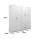 Ντουλάπα πεντάφυλλη Athos I pakoworld λευκή 170x42x180εκ Ντουλάπα πεντάφυλλη Athos I pakoworld λευκή 170x42x180εκ