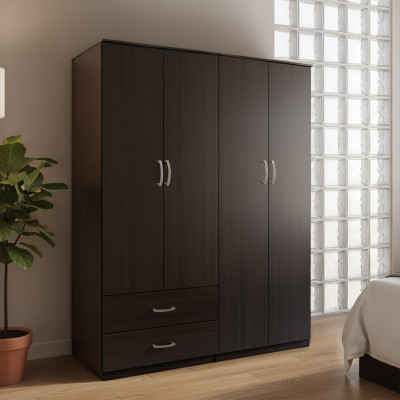 Ντουλάπα τετράφυλλη Athos pakoworld wenge 160x42x180εκ