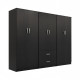 Ντουλάπα εξάφυλλη Athos Ι pakoworld wenge 240x42x180εκ