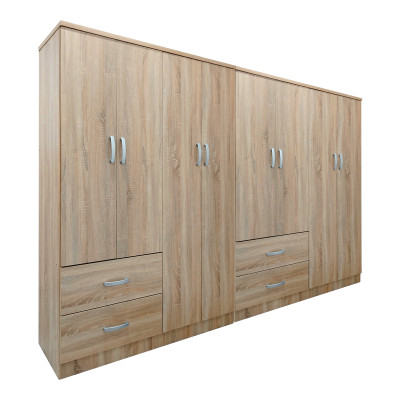 Ντουλάπα οχτάφυλλη Athos pakoworld sonoma 241x42x181εκ Ντουλάπα οχτάφυλλη Athos pakoworld sonoma 241x42x181εκ