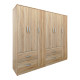 Ντουλάπα εξάφυλλη Athos pakoworld sonoma 180x42x180εκ