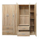 Ντουλάπα εξάφυλλη Athos pakoworld sonoma 180x42x180εκ
