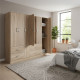 Ντουλάπα εξάφυλλη Athos pakoworld sonoma 180x42x180εκ