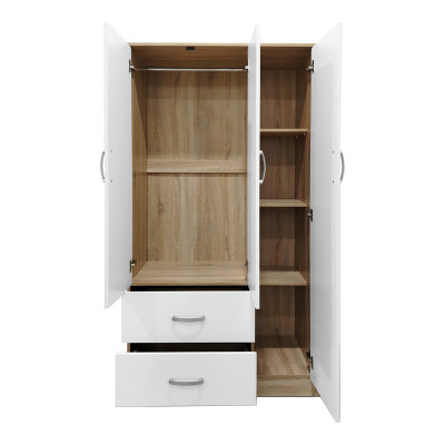 Ντουλάπα πεντάφυλλη Athos pakoworld sonoma-λευκό 170x42x180εκ Ντουλάπα πεντάφυλλη Athos pakoworld sonoma-λευκό 170x42x180εκ