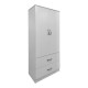 Ντουλάπα τετράφυλλη με πατάρι Athos pakoworld λευκή 160x42x240εκ