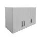 Ντουλάπα εξάφυλλη με πατάρι Athos pakoworld λευκή 180x42x240εκ
