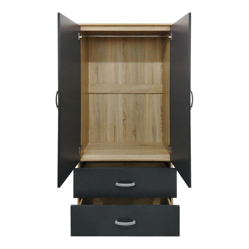 Ντουλάπα τετράφυλλη Athos pakoworld sonoma-ανθρακί 160x42x180εκ