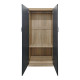 Ντουλάπα εξάφυλλη Athos pakoworld sonoma-ανθρακί 240x42x180εκ