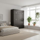 Ντουλάπα πεντάφυλλη με πατάρι Athos I pakoworld wenge 170x42x240εκ