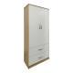 Ντουλάπα εξάφυλλη με πατάρι Athos pakoworld sonoma-λευκή 240x42x240εκ