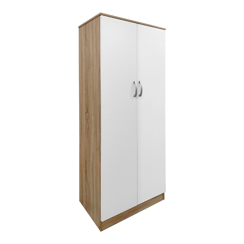 Ντουλάπα εξάφυλλη με πατάρι Athos pakoworld sonoma-λευκή 240x42x240εκ