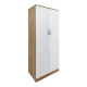 Ντουλάπα εξάφυλλη με πατάρι Athos I pakoworld sonoma-λευκή 240x42x240εκ