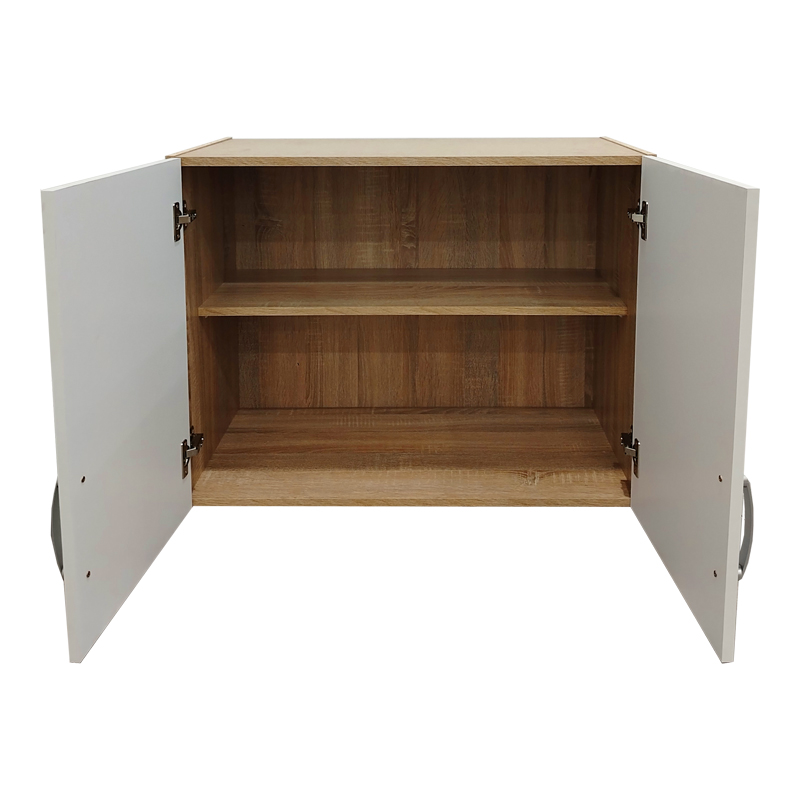 Ντουλάπα εξάφυλλη με πατάρι Athos I pakoworld sonoma-λευκή 240x42x240εκ